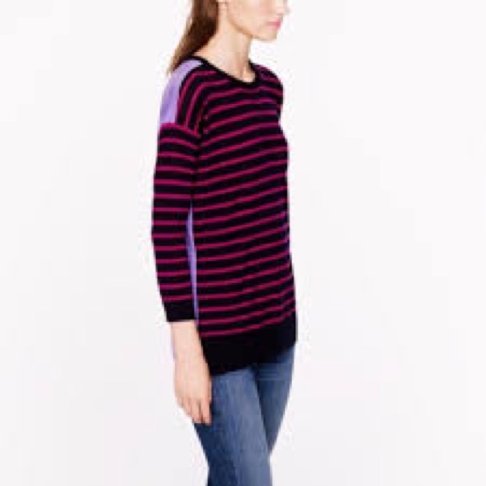 J. Crew Merino colorblock stripe sweater